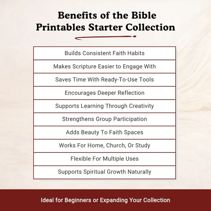 Benefits of the Bible printables collection