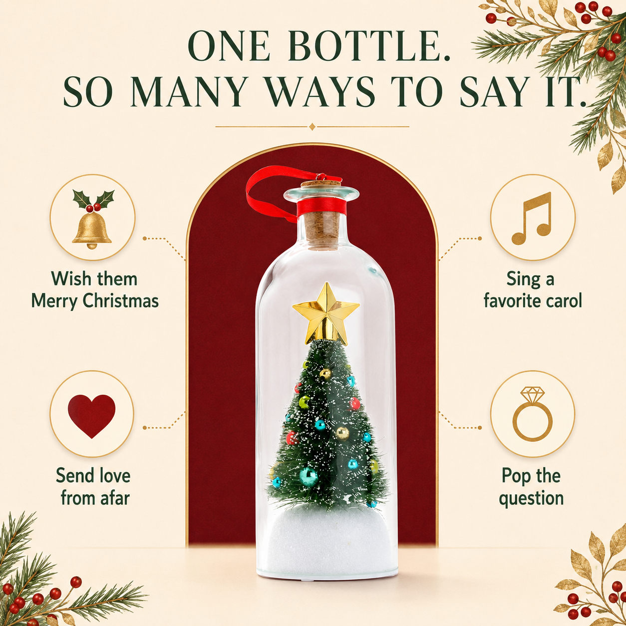 Recordable Christmas Tree Message Bottle