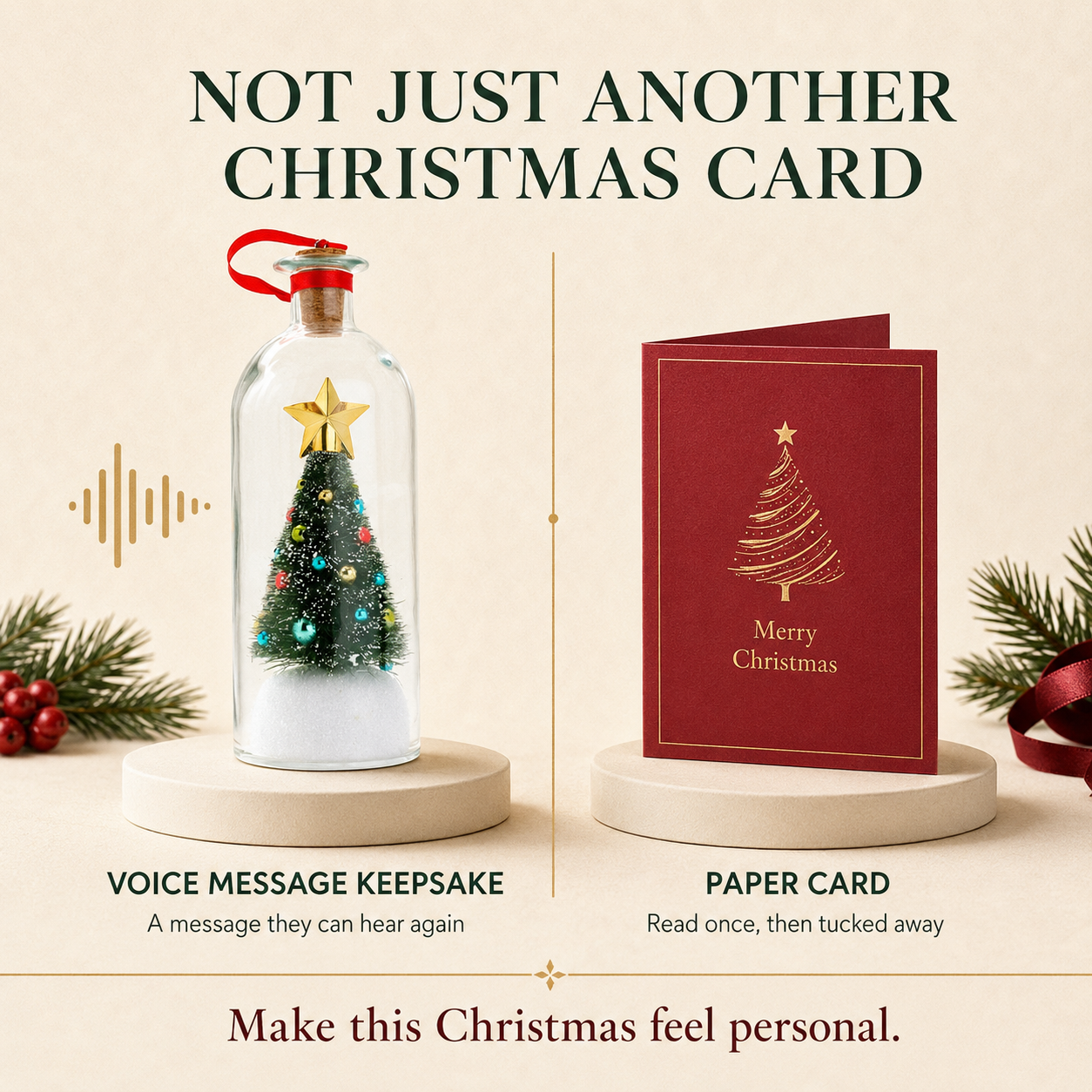 Recordable Christmas Tree Message Bottle