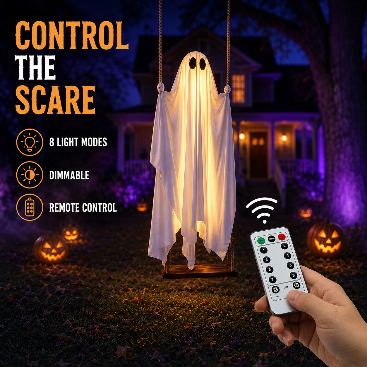 HeaHug™ 5FT Lighted Halloween Ghost with Remote Control