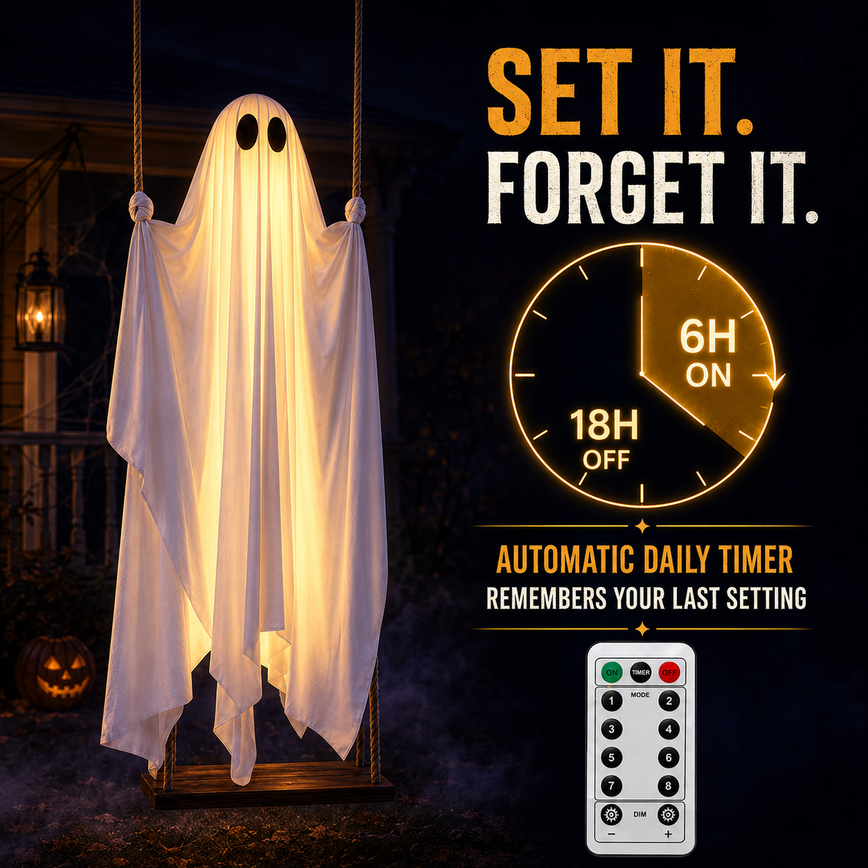 HeaHug™ 5FT Lighted Halloween Ghost with Remote Control