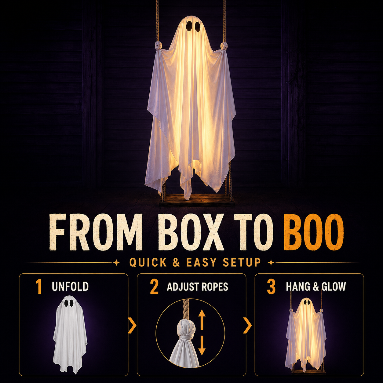 HeaHug™ 5FT Lighted Halloween Ghost with Remote Control