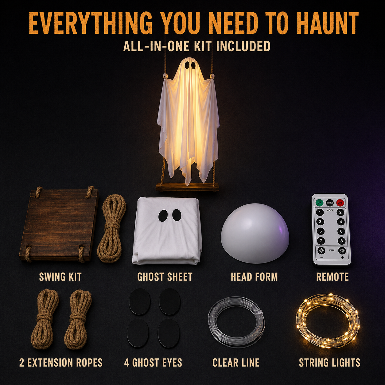 HeaHug™ 5FT Lighted Halloween Ghost with Remote Control