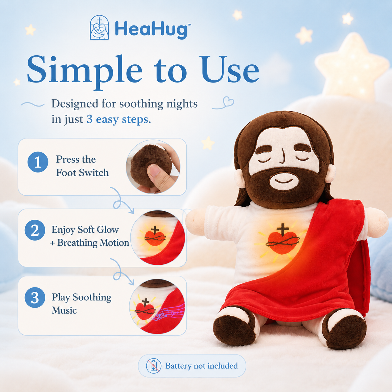 HeaHug™ Breathing Jesus Plush Toy